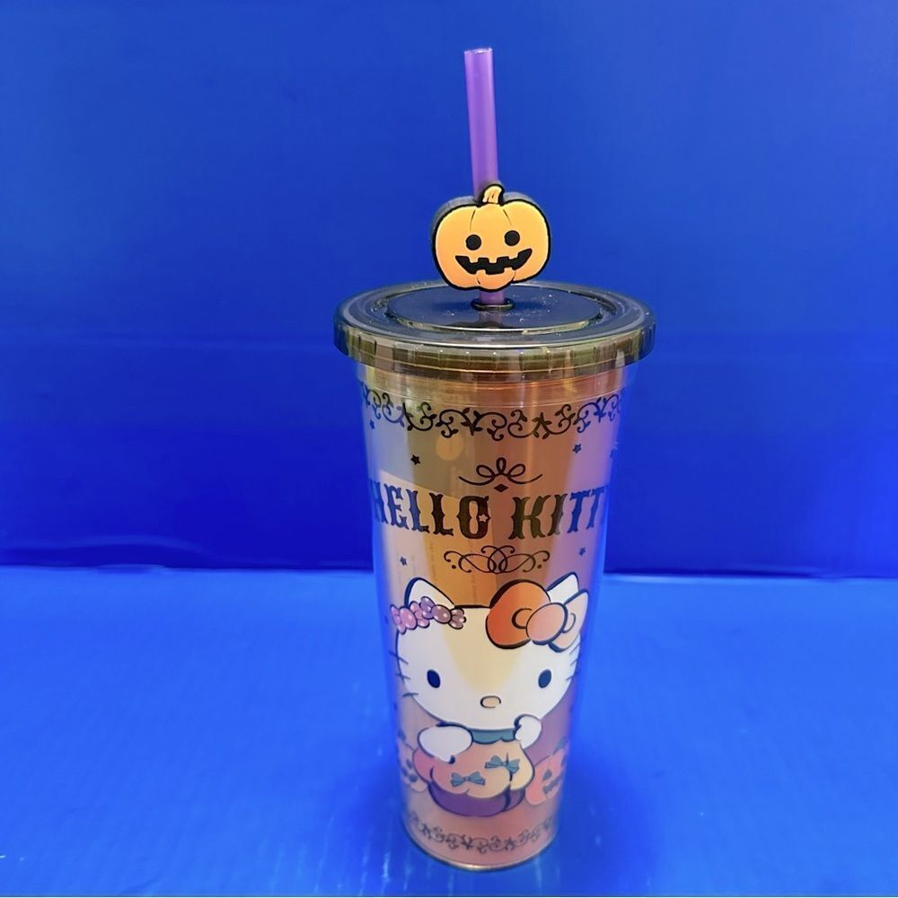 Hello Kitty Halloween Pumpkin Travel Tumbler Cup